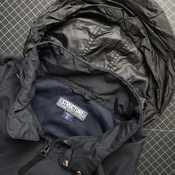 STRUCTURE WINDBREAKER JACKET - DARK NAVY - VINTAGE 90'S - Picture 8 of 11